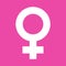 Female Symbol in Pink Color Background. Female Sexual Orientation Icon. Vector Gender Sign.