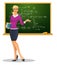 Female teacher with blackboard