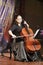 female teacher wangmiao play cello