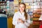 Female technician in chemist shop