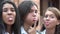 Female Teens Making Funny Faces