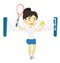 Female tennis player vector illustration.