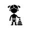 Female toddler black glyph icon