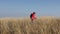 Female tourist with a backpack practicing Nordic walking