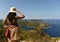 A female tourist on the island of Lastovo, Croatia