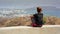 Female tourist looking at view