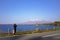 Female tourist taking phot of beautiful view of Mt. Komagatake a