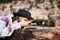 Female Tourist Viewing the Grand Canyon