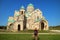 Female Traveler Being Impressed by the Bagrati Cathedral in Kutaisi, Imereti Region of Georgia