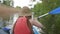 Female traveler on the kayak