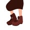 female trendy brown boots shoes vector design