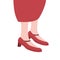 female trendy red shoes vector design