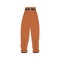 Female trousers with cuffs. Casual women pants with belt and folded bottom. Girls garment, fashion clothes in modern