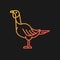 Female turkey gradient vector icon for dark theme