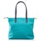 Female turquoise leather handbag