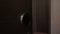 Female unlock hotel door using electron keycard