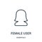 female user icon vector from essentials collection. Thin line female user outline icon vector illustration. Linear symbol for use