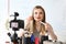 Female Video Blogger Streaming Beauty Tutorial