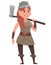 Female viking holding ax