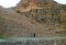 Female Visitors taking Photo of Ollantaytambo Inca Fortress Ruins, Urubamba, Cusco, Peru