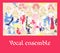 Female vocal ensemble. Cute cartoon poster