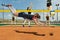 Female volleyball player reaching the ball in jump