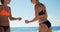 Female volleyball players giving fist bump to each other 4k