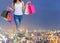 Female walks hands holding shopping concept bags holiday