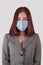 Female ware mask prevent virus covid19