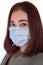 Female ware mask prevent virus covid19