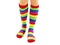 Female wearing rainbow colored socks