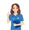 Female woman nurse character pointing