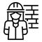 Female worker icon outline vector. Woman engineer