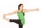 Female yoga instructor in standing twist pose Pari