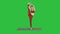 Female Yoga Model Making Standing Split Smiling on a Green Screen, Chroma Key.