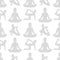 Female yoga silhouettes seamless pattern