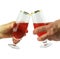 Females hand holding glasses of red wine