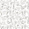 Females shoes,boots seamless pattern.Outline