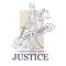 Femida lady of justice. Lady Lawyer logo.