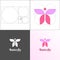 Feminine butterfly logo in pink and lavender