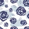 Feminine floral seamless pattern. Watercolor stains, roses and leaves drawn by hand.