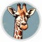 Feminine Giraffe Sticker Art With Vintage Retro Style