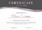 Feminine Pink and White Light Certificate Diploma Template for Woman