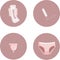 Feminine Products Vector Icon Set Collection