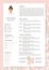 Feminine resume with infographic design. Stylish CV set for wome