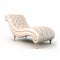 Feminine Sensibilities: White Leather Chaise Lounge With Zbrush Detailing