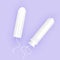 Feminine tampon pad icon. Woman menstrual care. Illustration of feminine hygiene products in a flat style.