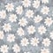 Feminine white and gray chamomile seamless pattern