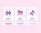 Feminism App Screens Web Banners Cards Set. Vector