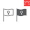Feminism flag line and glyph icon, sexism and feminism, women rights flag sign vector graphics, editable stroke linear